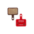 Front and back of the Gemma, G2, Semi-metallic brake pads. The back of the pad is bright red and has "Gemma Taiwan E-bike" stamped on it.