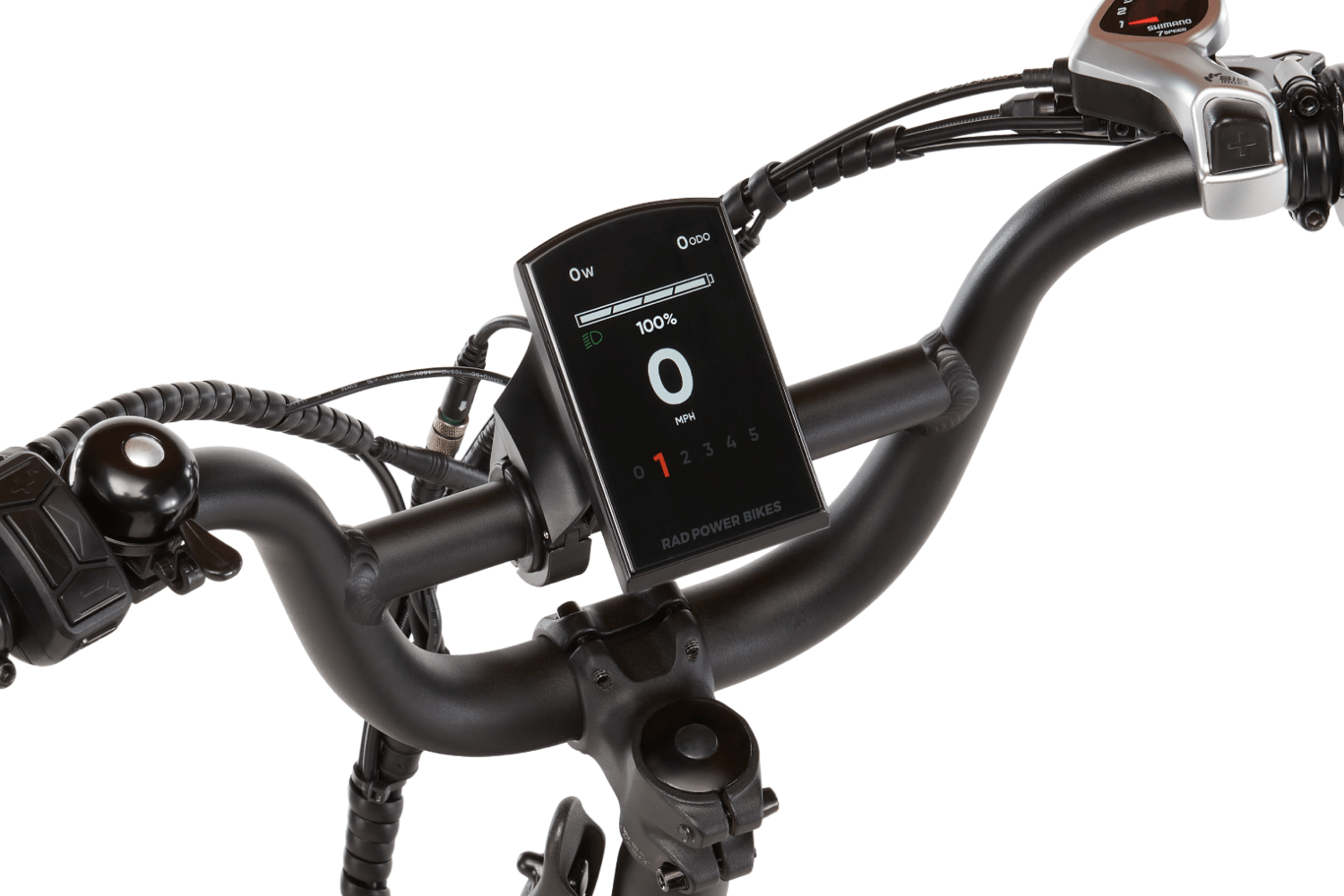 Right side view of a RadExpand 5 Plus electric folding bike in slate blue