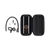 Rad Portable Tire Inflator in a black carrying case with mesh zip pocket and air hose with Q/R Schrader Head, USB-C charging cable, and four valve adaptors.