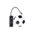 Rad Portable Tire Inflator automatically inflating a black and white soccer ball. 