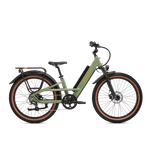 Right side view of a Radster Trail electric commuter bike, size regular in fir green