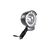 A black framed bike light with a reflector and power cable attached