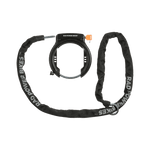 Rad fat tire wheel lock with the optional security chain attached